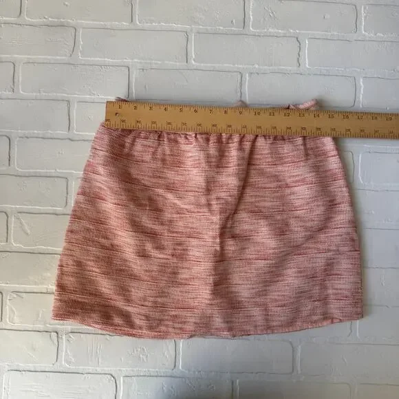 Fossil Women's Pink Lined Cotton Blend Pullon Tie Waist Mini Skirt sz M - Picture 5 of 5